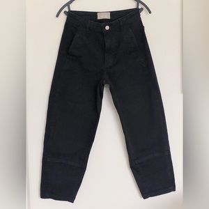 Everlane Utility Barrel Pant Size 4 in Black High Waist Pant Stretch Jean